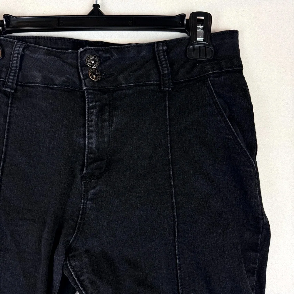 Sandpiper Jeans Womens 12P Black Cotton‎ Stretch Denim Dark Wash Seamed Front